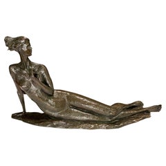 Reclining Nude Female Bronze Sculpture by Thomas Corbin