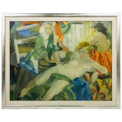 "Reclining Nude" Oil on Canvas by Listed Artist Audrey Skaling