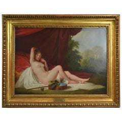 18th C, Oil on Copper of a Nude After Titian's Venus of Urbino by Adam J. Braun