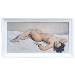 Paiting nu couché, Georges Guinegault, France, 1950