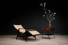 Reclining Sun Chaise Lounge in Hardwood and Ultrasuede, Walter Gerdau, Brazil