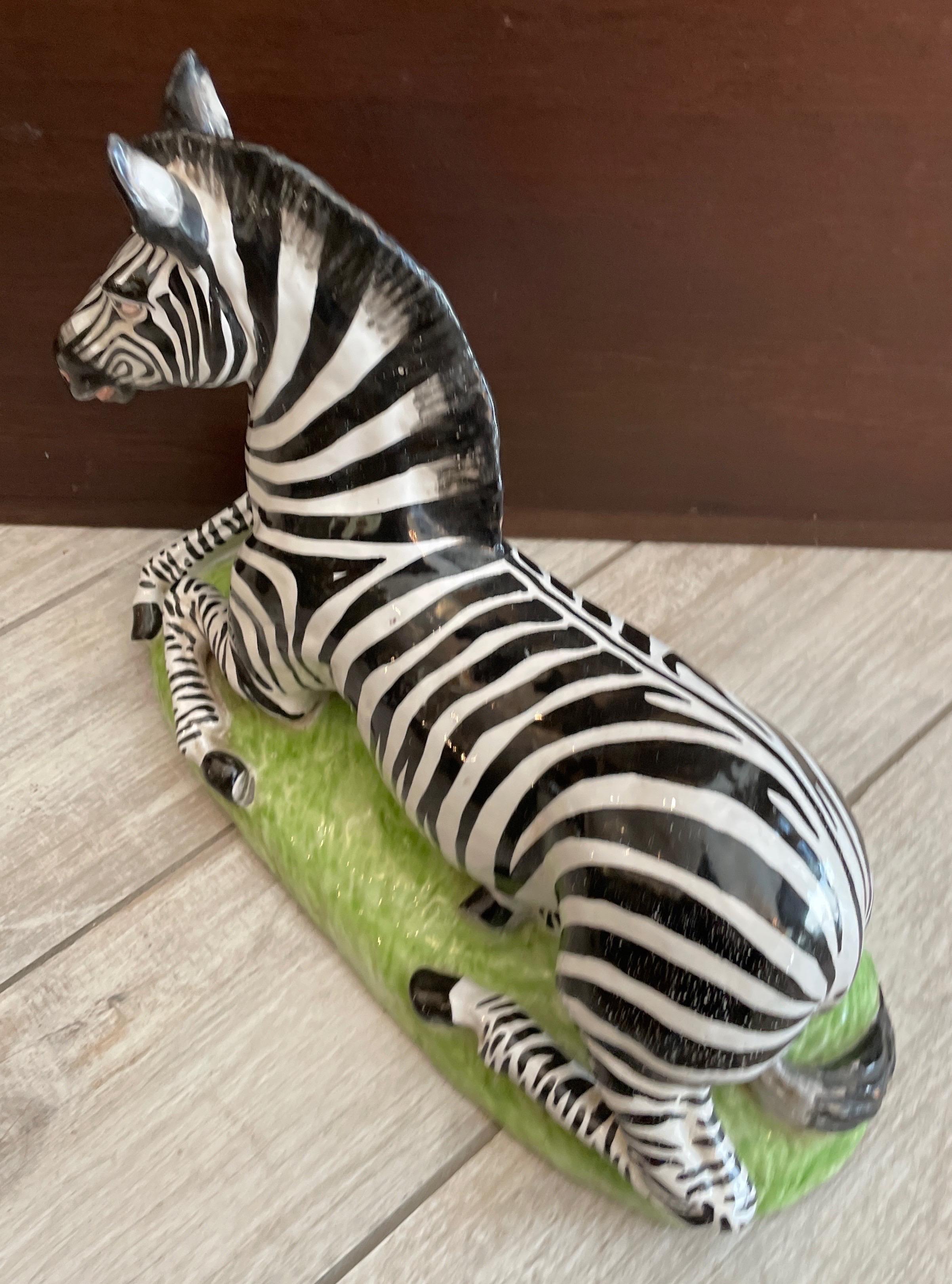 Italian  Terra Cotta Zebra Figurine