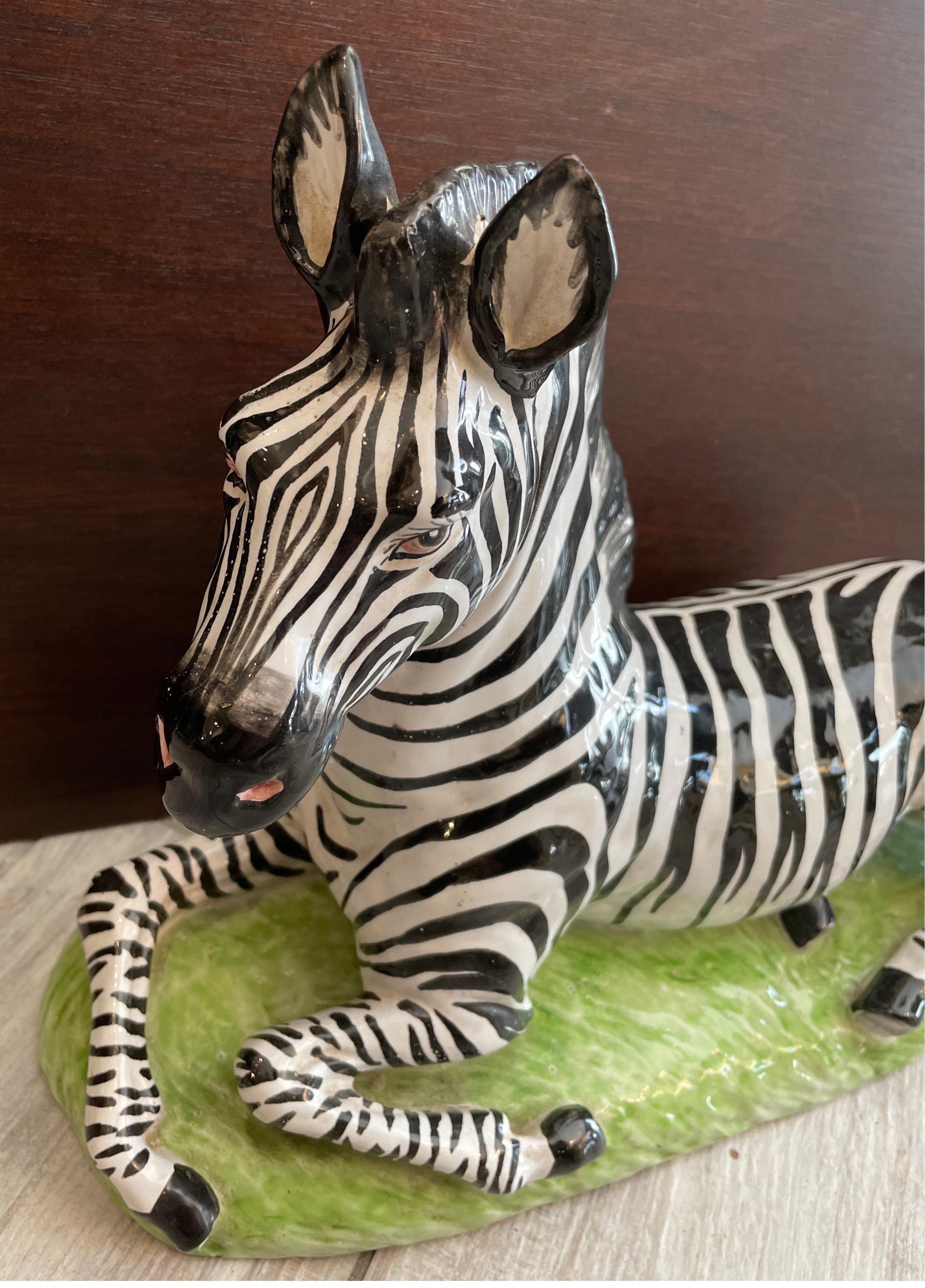 Terracotta  Terra Cotta Zebra Figurine