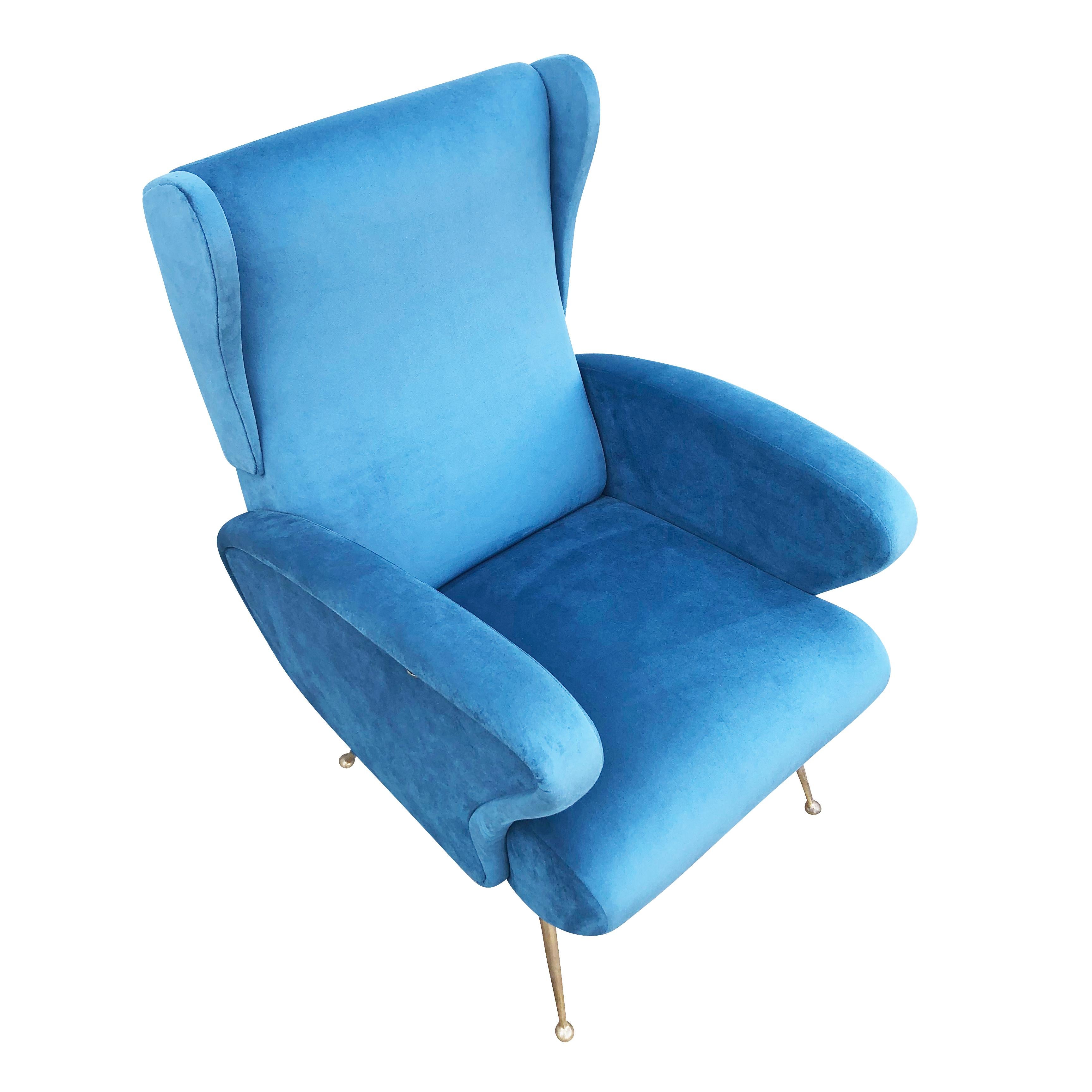 Reclining Wing Chair, Italy, 1960s In Good Condition In New York, NY