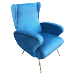 Vintage Reclining Wing Chair, Italy, 1960s