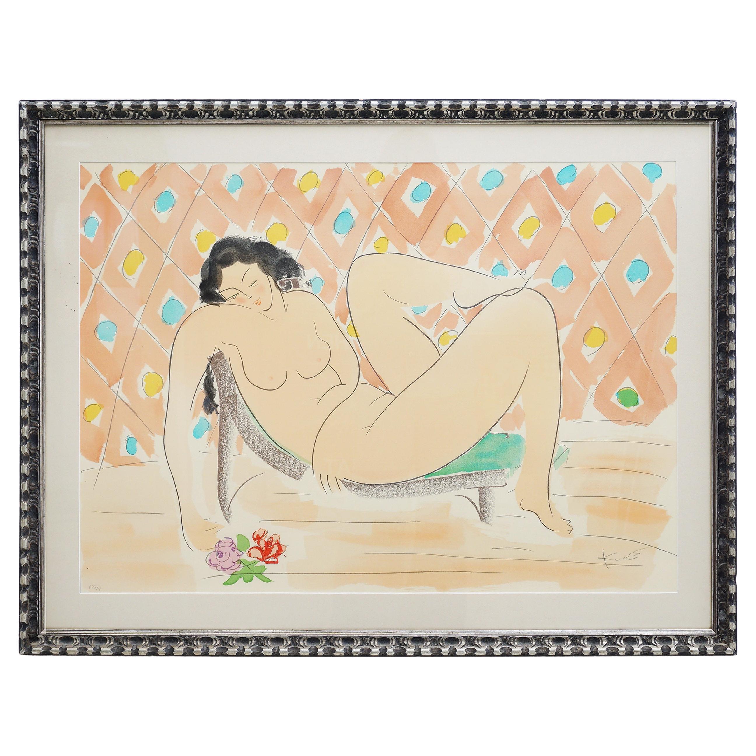 Reclining with Roses by Muramasa Kudo, 1980s For Sale