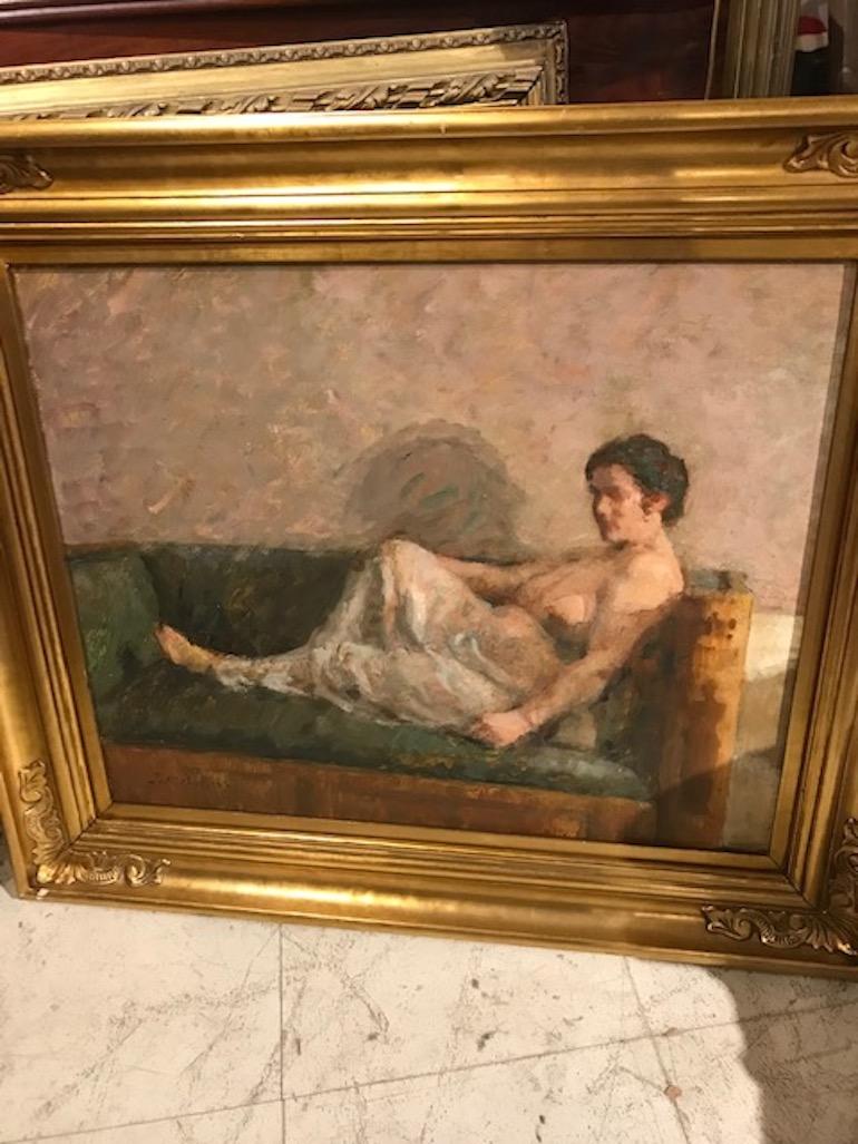 reclining woman painting