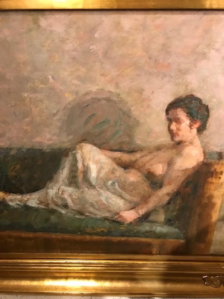 Art Nouveau Reclining Woman, by Julius Paulsen For Sale