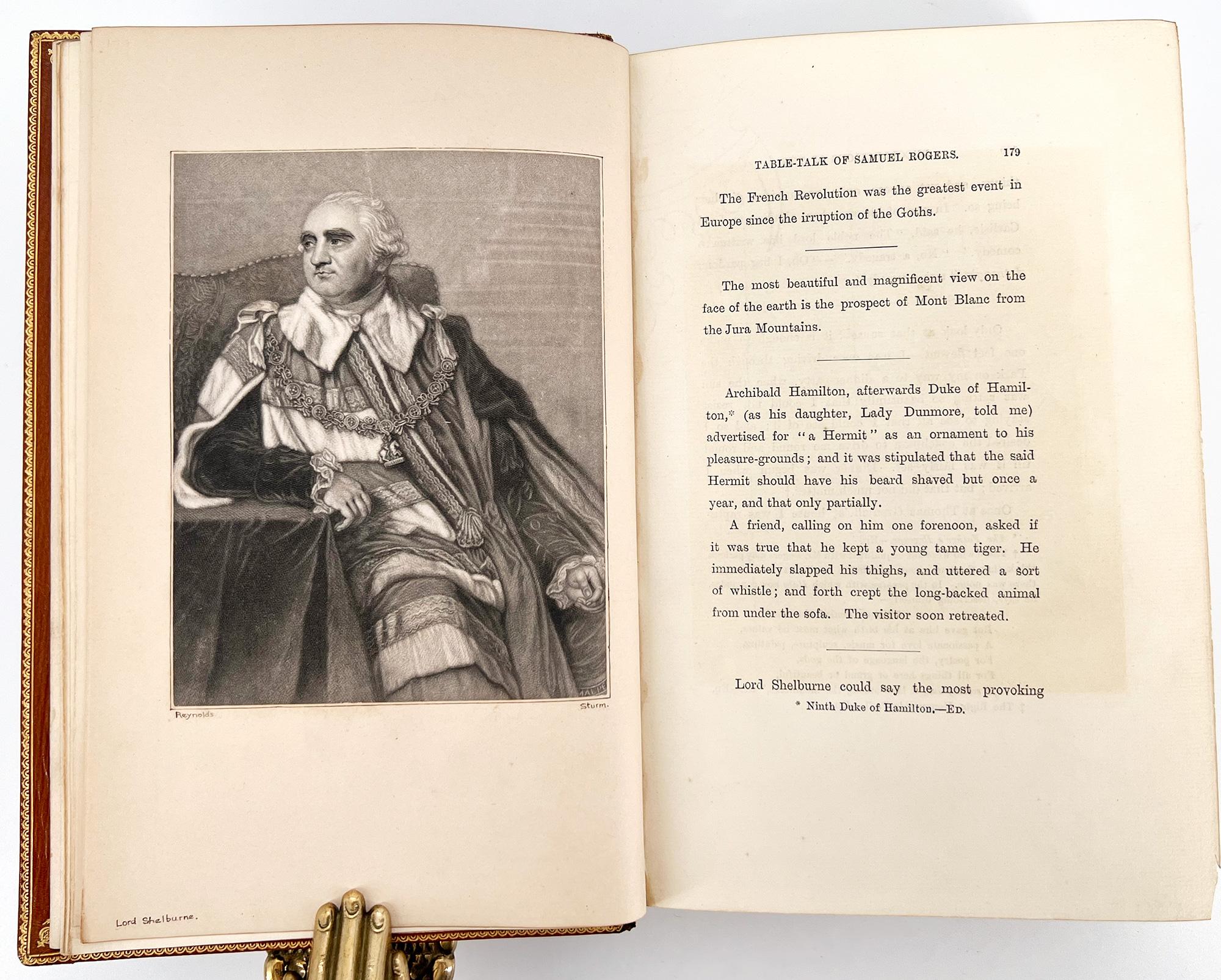 Recollections de la table Talk of Samuel Rogers à laquelle est ajoutée Porsoniana ; en vente 7