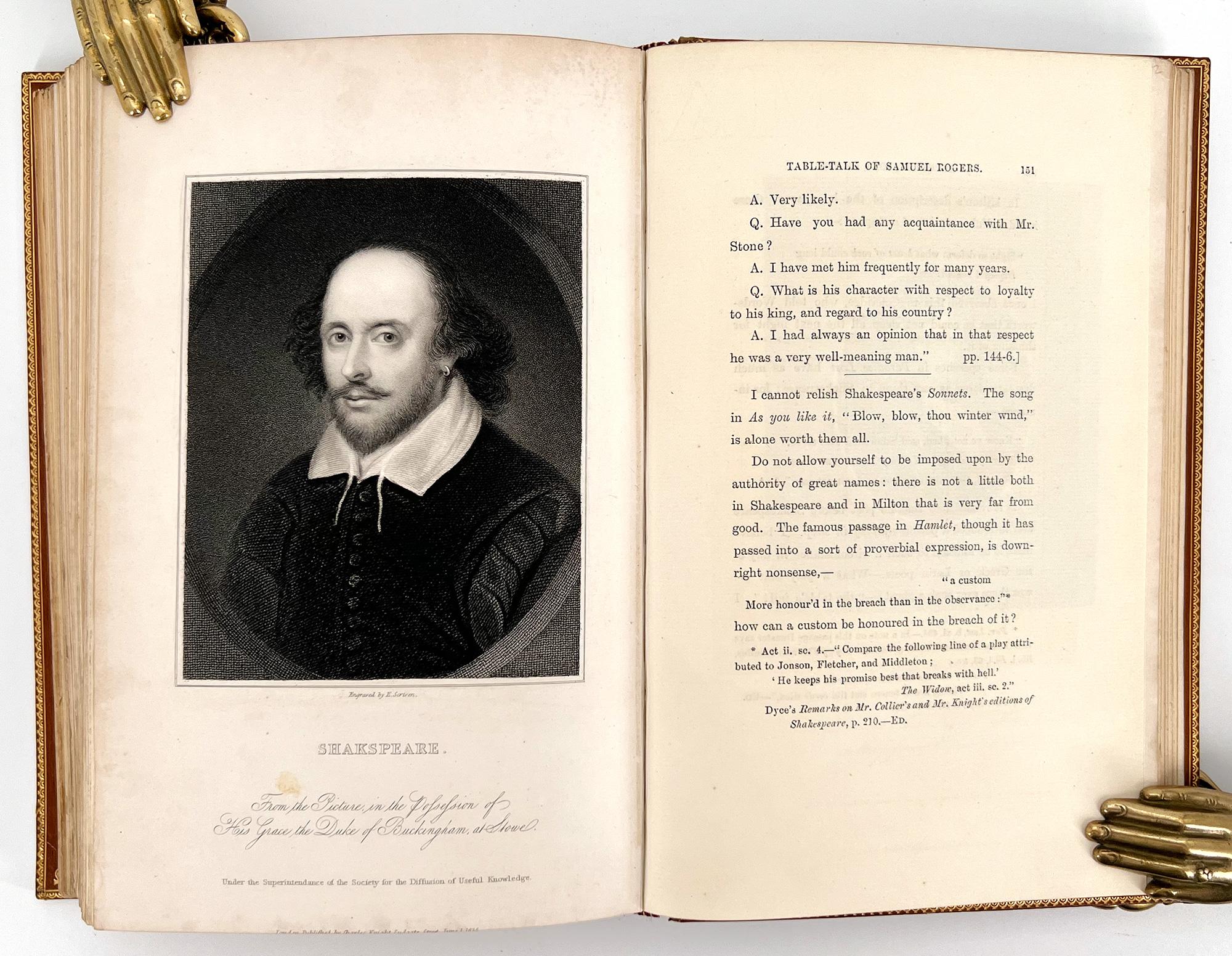 Recollections de la table Talk of Samuel Rogers à laquelle est ajoutée Porsoniana ; en vente 1
