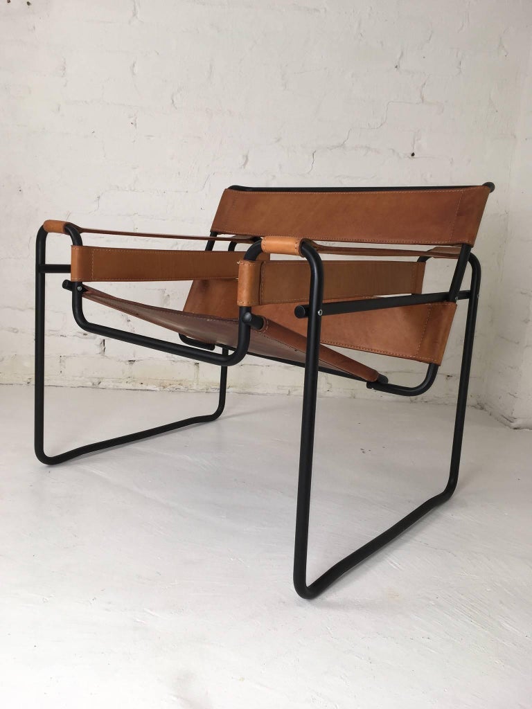 Reconditioned Marcel Breuer Wassily Chair With Black Frame At 1stdibs