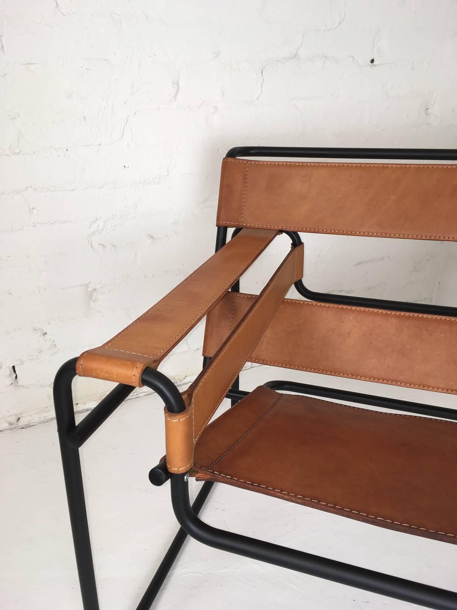 Bauhaus Reconditioned Marcel Breuer Wassily Chair with Black Frame