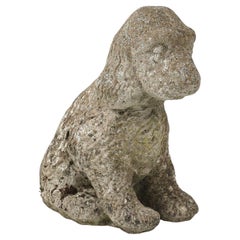 Reconsitituted Stone Puppy or Dog Garden Ornament, England Mid 20th C.