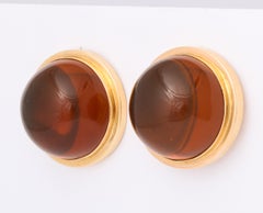 Reconstituted Polished Amber Beads Set in Bezel Setting