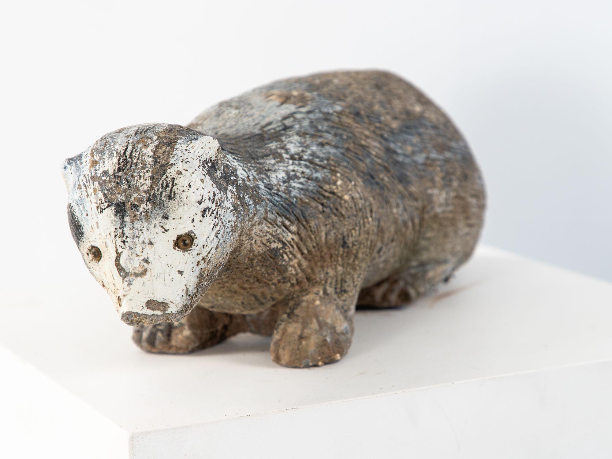 Reconstituted Stone Badger Garden Ornament, England 1960s en venta 4