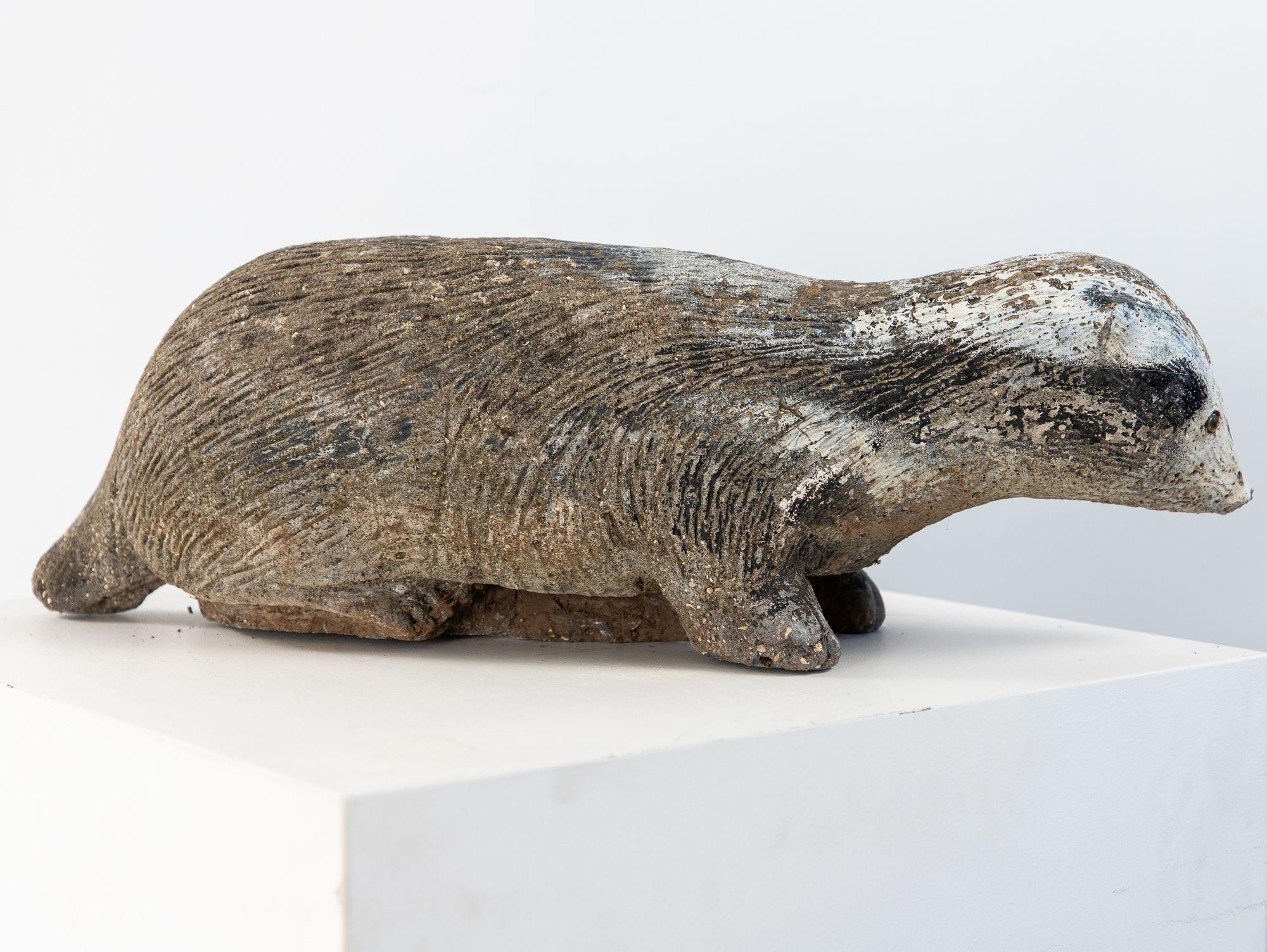 Reconstituted Stone Badger Garden Ornament, England 1960s en venta 1