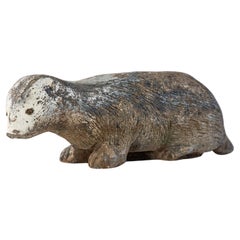 Reconstituted Stone Badger Garden Ornament, England 1960s