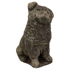 Reconstituted Stone Dog or Puppy Garden Ornament, French Mid 20th C.