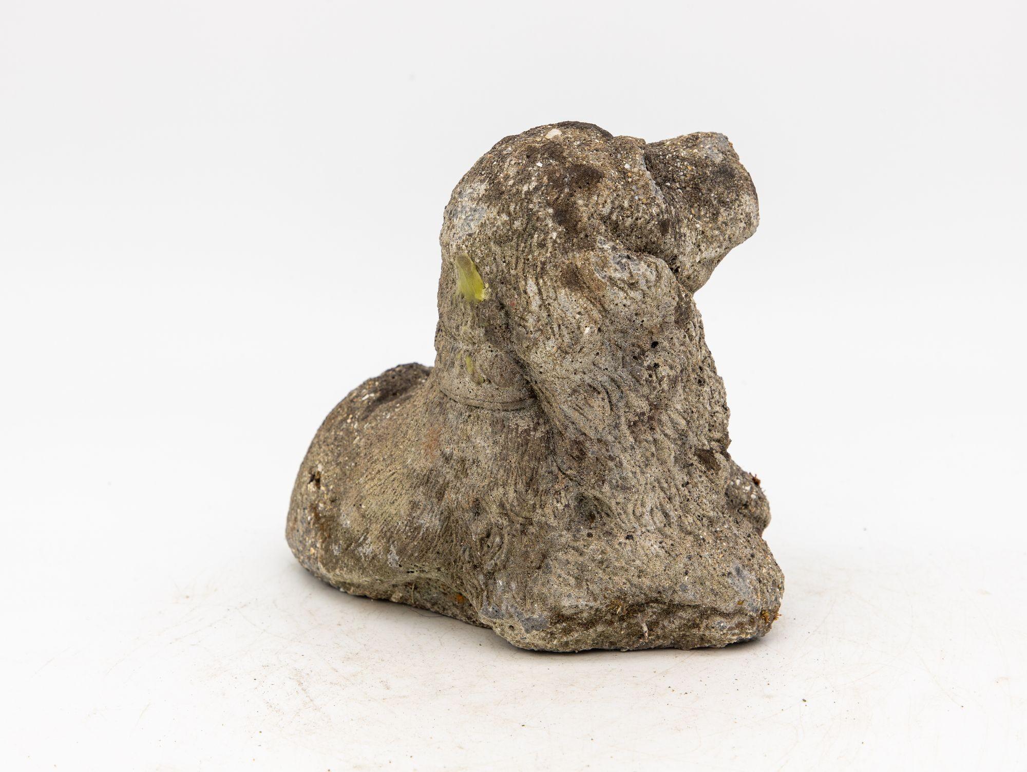 Concrete Reconstituted Stone Dog Spaniel Garden Ornament, 20th Century For Sale