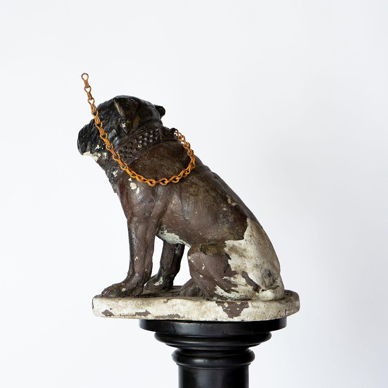 Englische Vintage-Gartenstatue-Figur eines englischen Bulldogges aus reconstituiertem Stein, ca. 1920er Jahre im Angebot 2