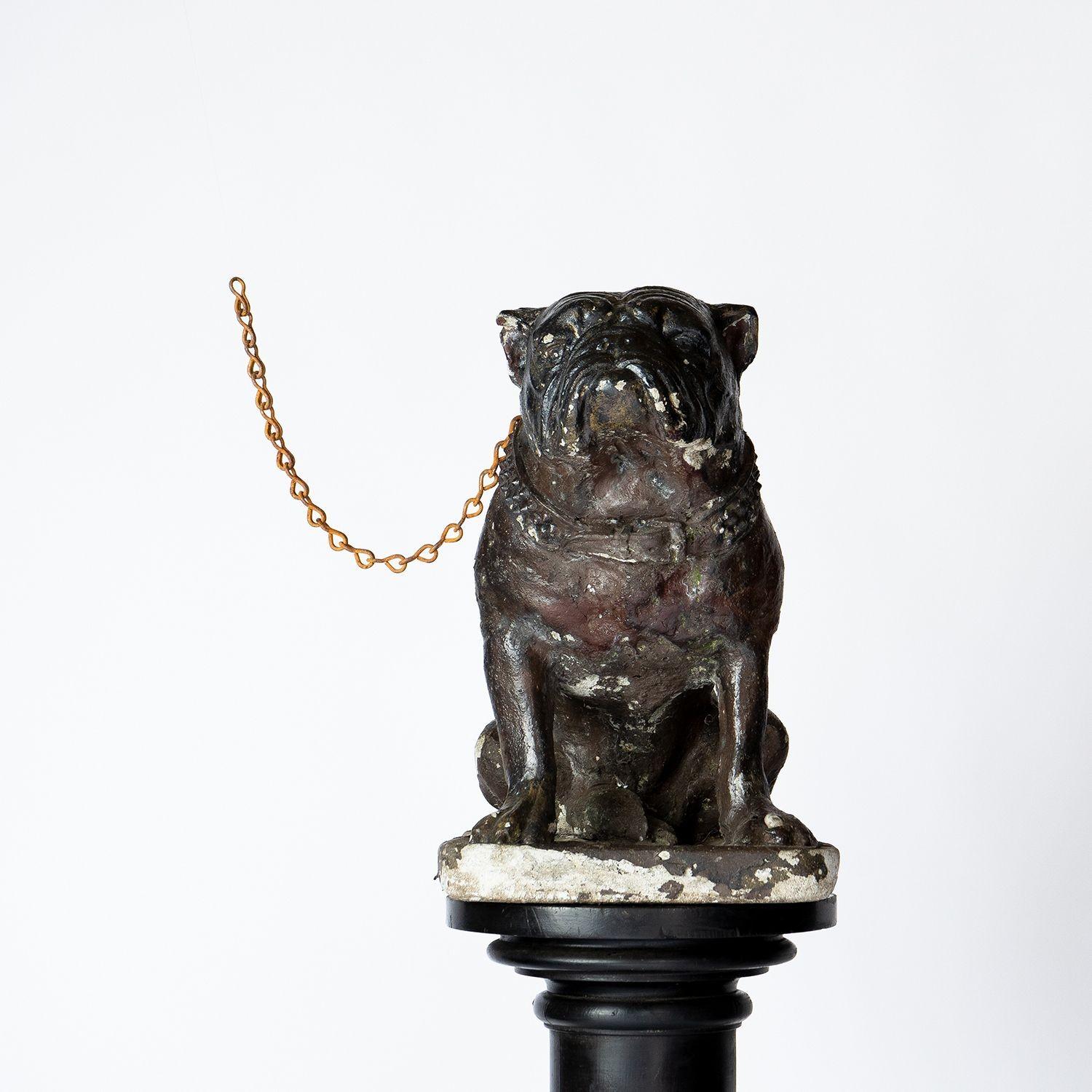 Englische Vintage-Gartenstatue-Figur eines englischen Bulldogges aus reconstituiertem Stein, ca. 1920er Jahre im Angebot 3