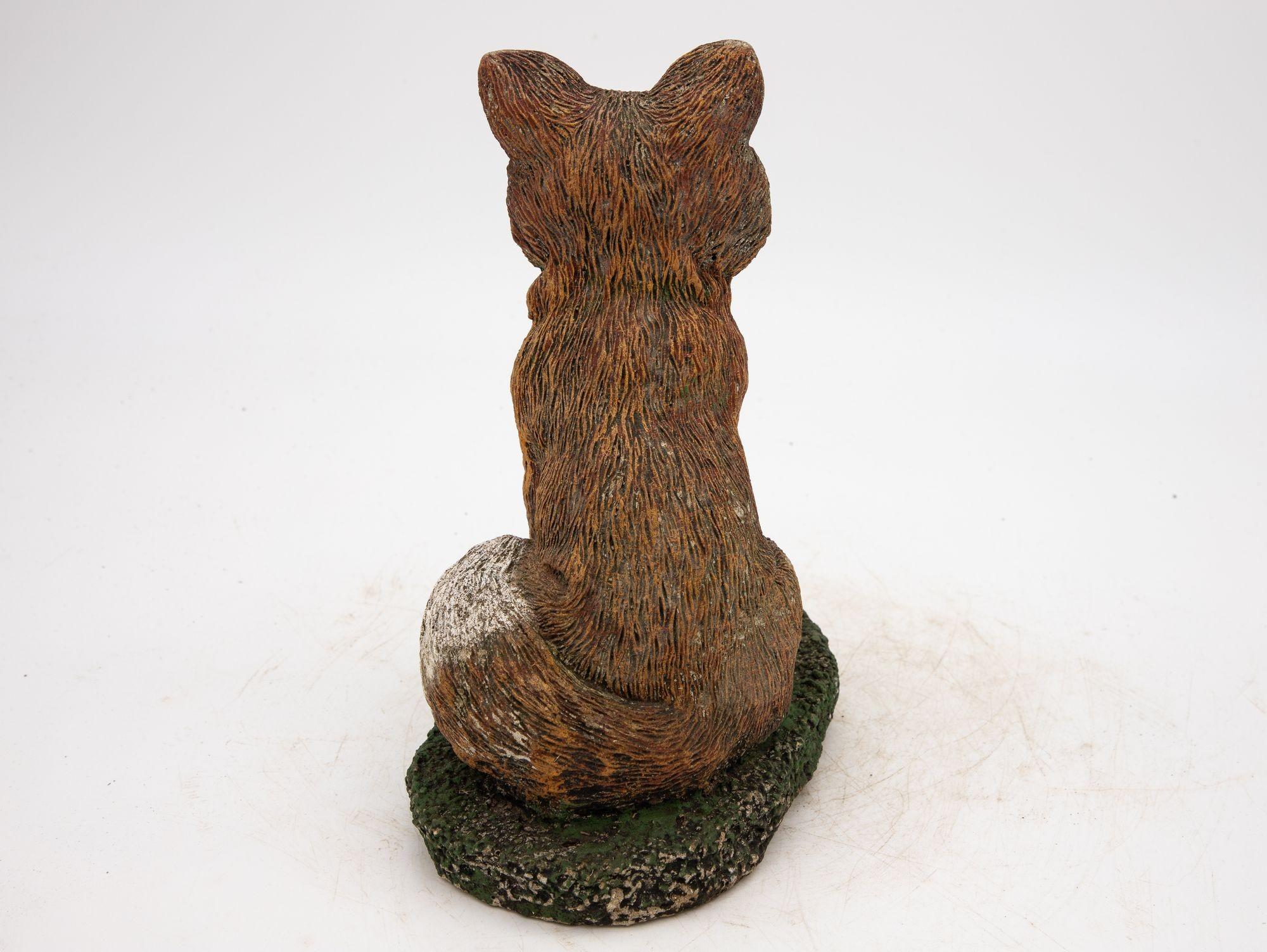 Reconstituted Stone Fox Small Garden Ornament, 20th Century In Good Condition For Sale In South Salem, NY