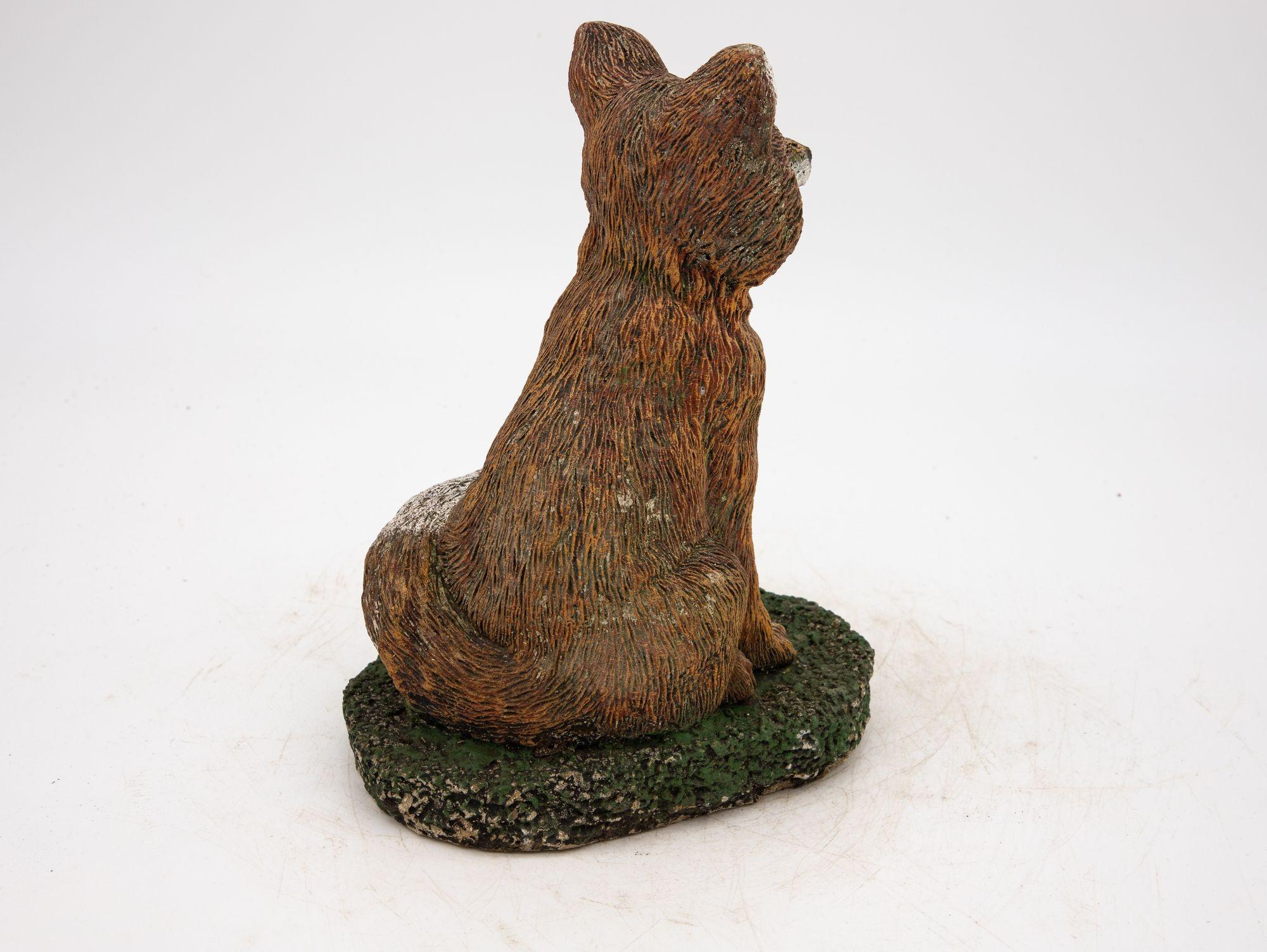 Late 20th Century Reconstituted Stone Fox Small Garden Ornament, 20th Century For Sale