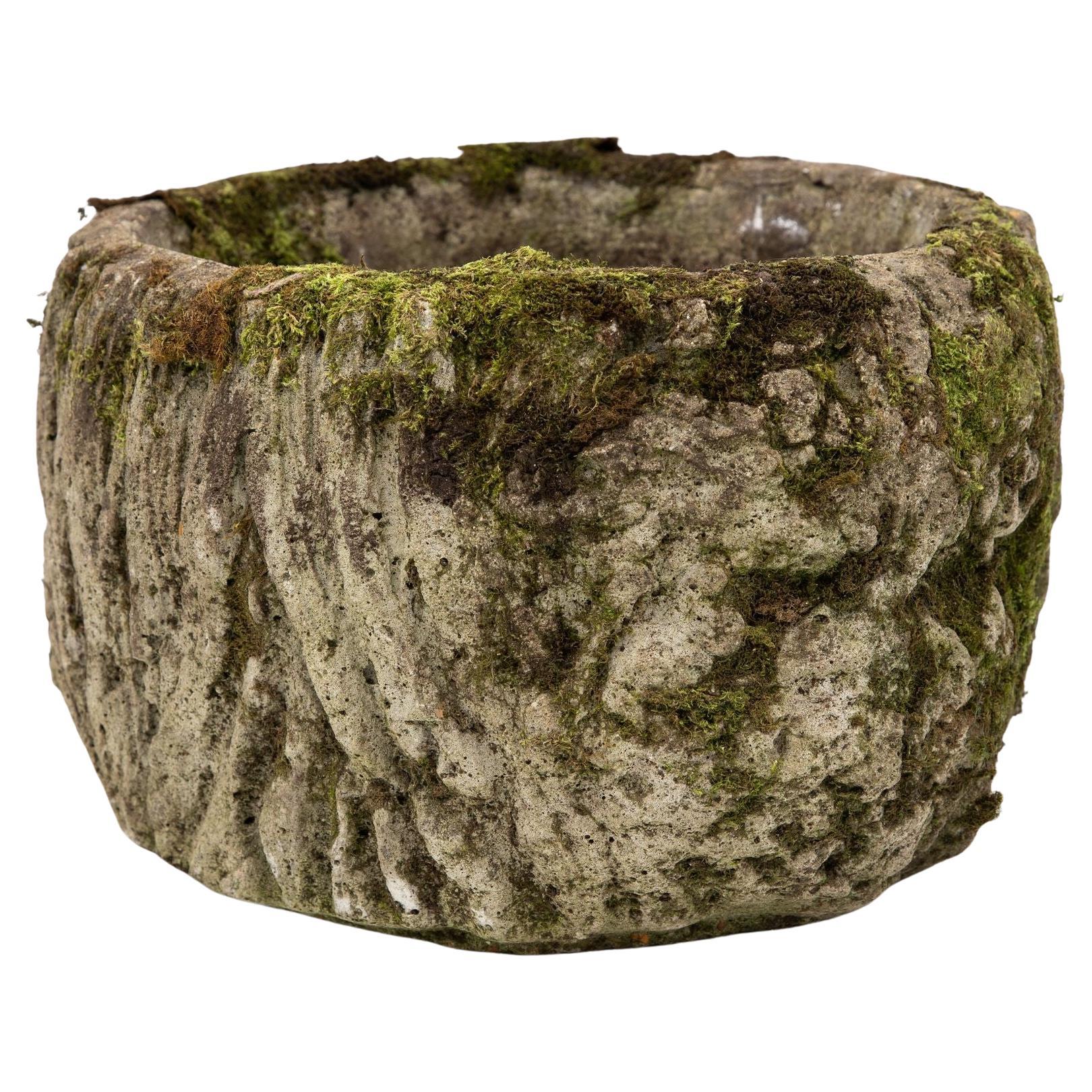 Reconstituted Stone French Faux Bois Planter, Early 20th Century For Sale