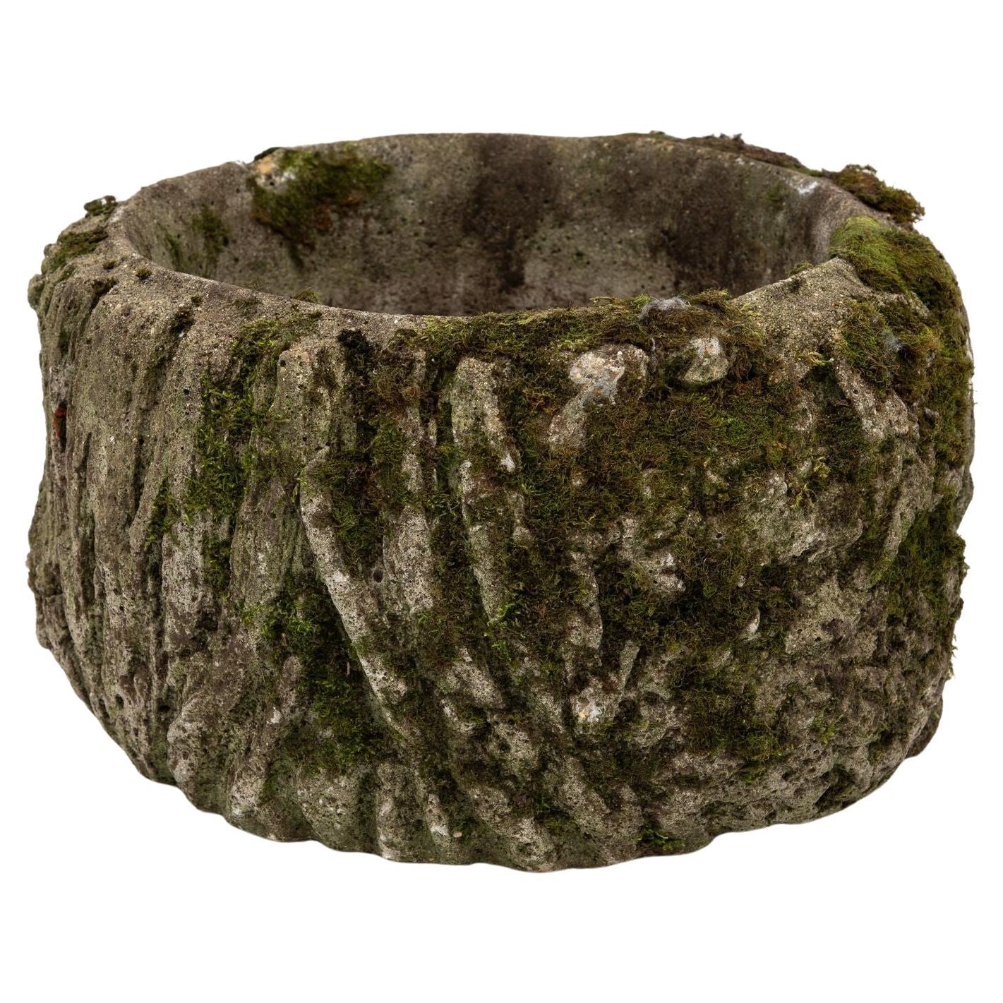 Reconstituted Stone French Faux Bois Planter, Early 20th Century For Sale