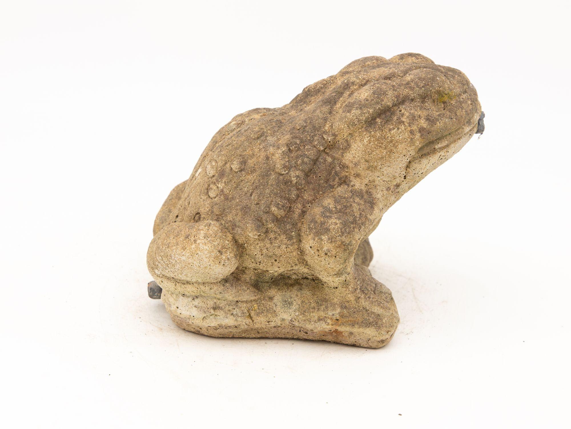 Mid-20th Century Reconstituted Stone Frog Fountain Garden Ornament, 20th Century For Sale