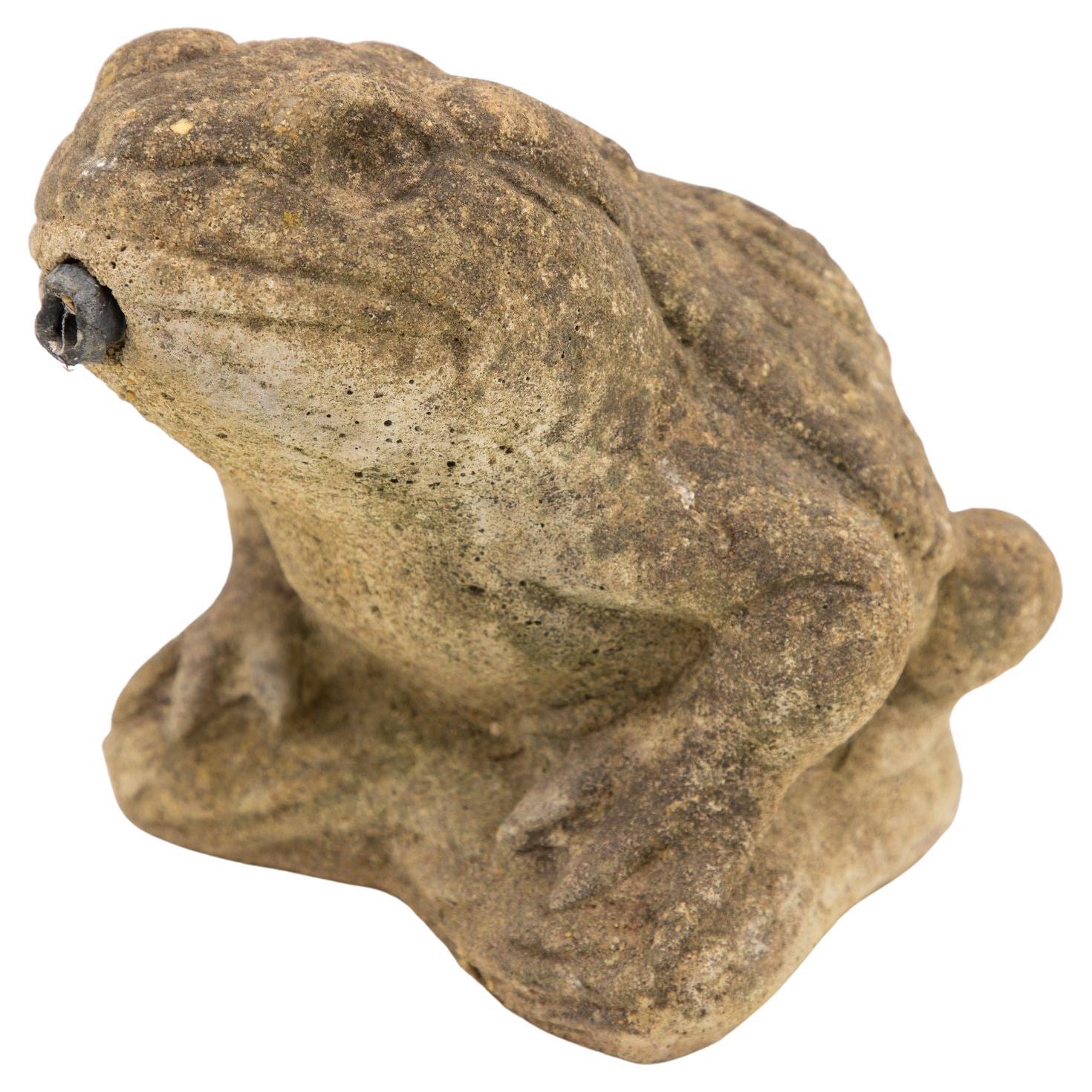 Reconstituted Stone Frog Fountain Garden Ornament, 20th Century For Sale