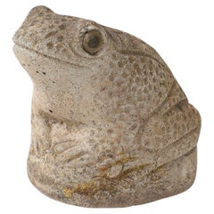 Rekonstituierter Steinfrosch Gartenornament, England 1960er Jahre
