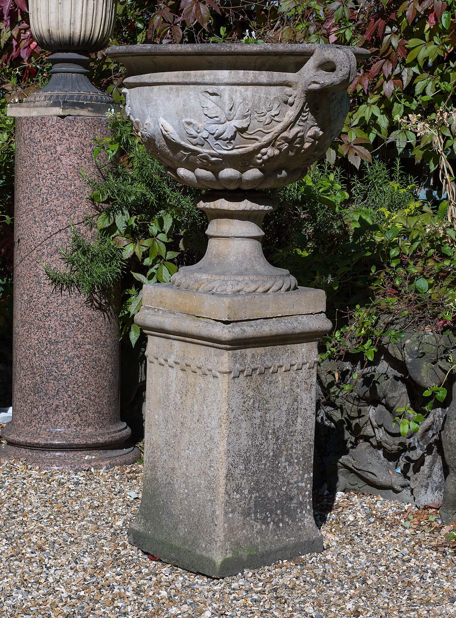 English Reconstituted Stone Garden Urn