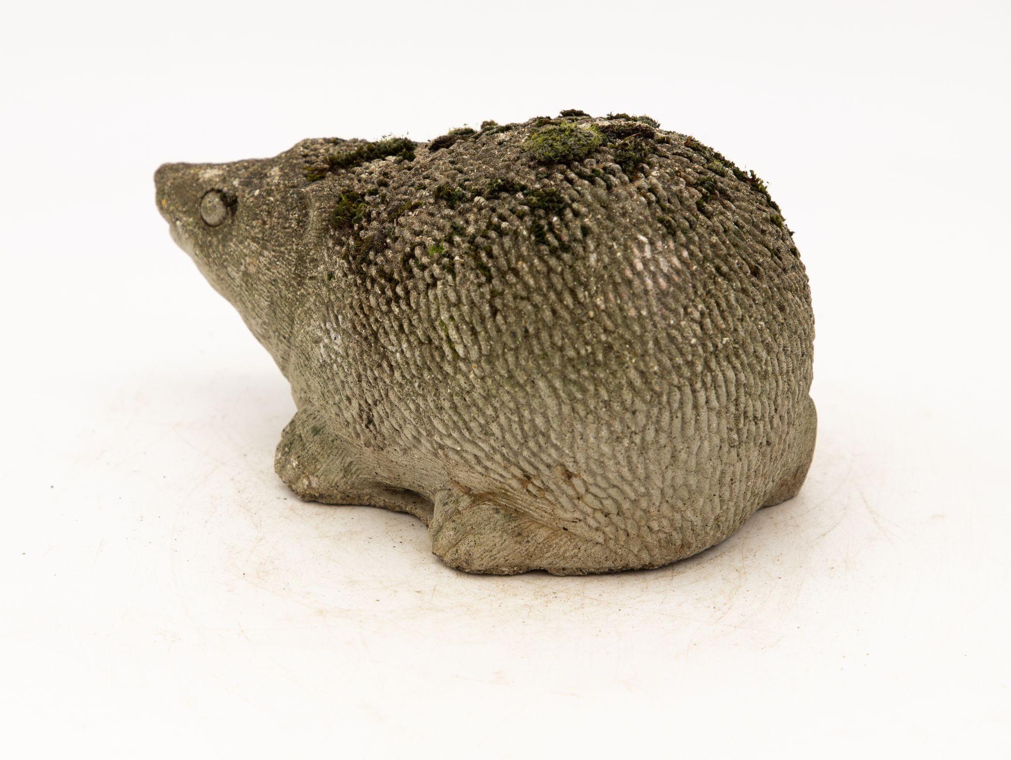 English Reconstituted Stone Hedgehog Garden Ornament, 20th Century For Sale
