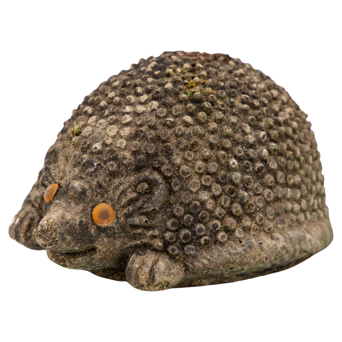 Reconstituted Stone Hedgehog Garden Ornament, 20th Century For Sale