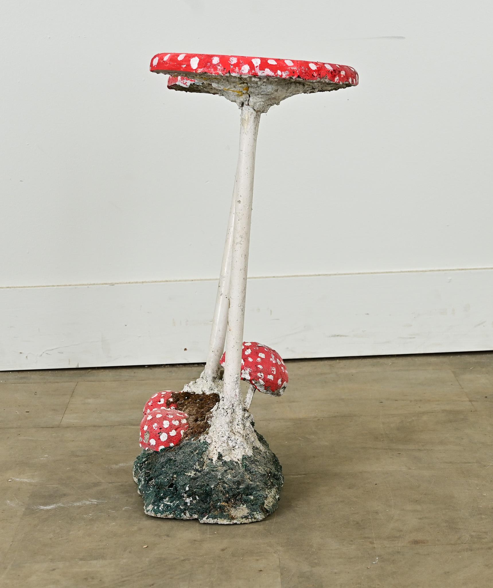 Cast Reconstituted Stone & Iron Garden Mushrooms