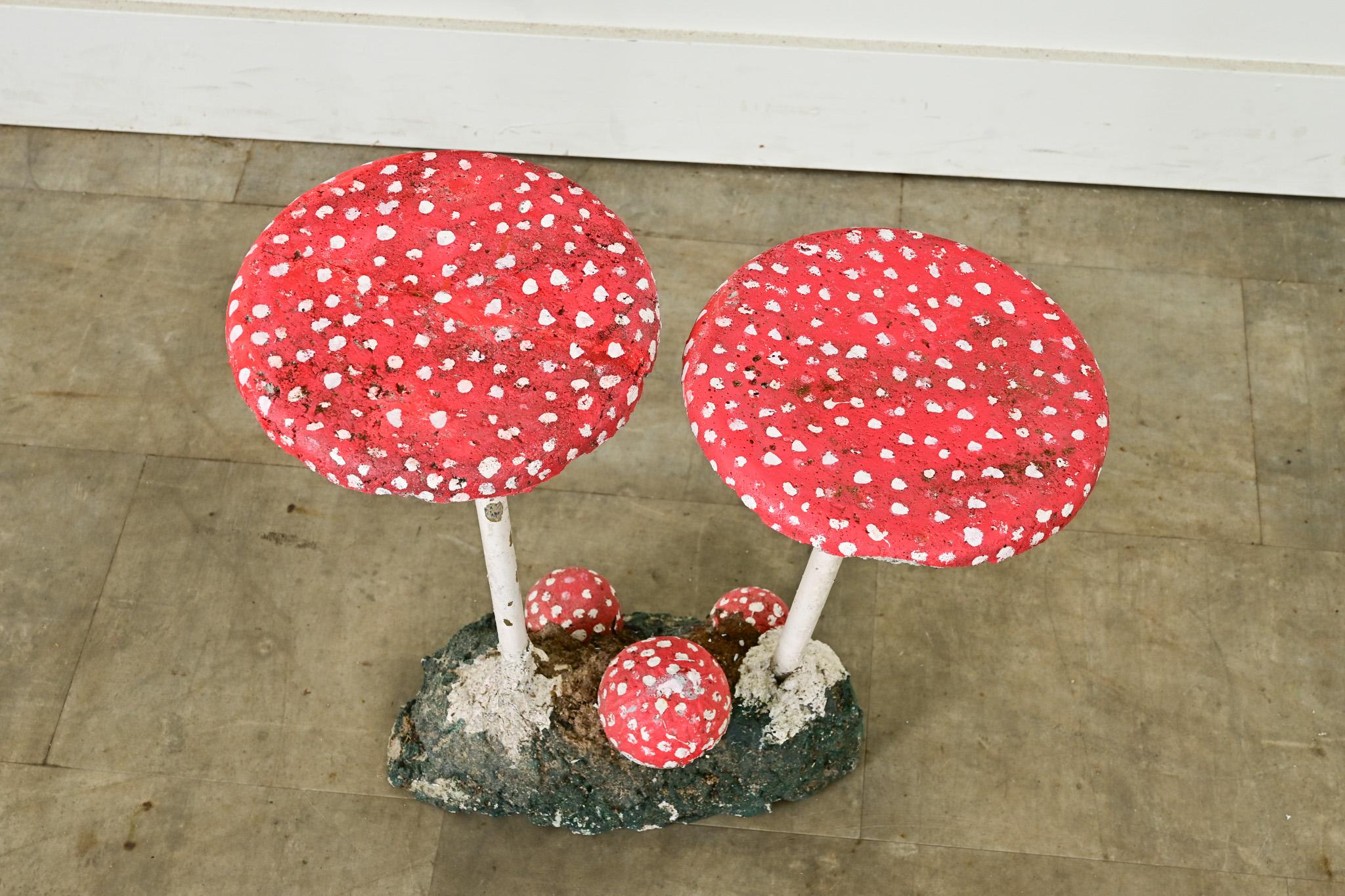 Reconstituted Stone & Iron Garden Mushrooms In Good Condition In Baton Rouge, LA