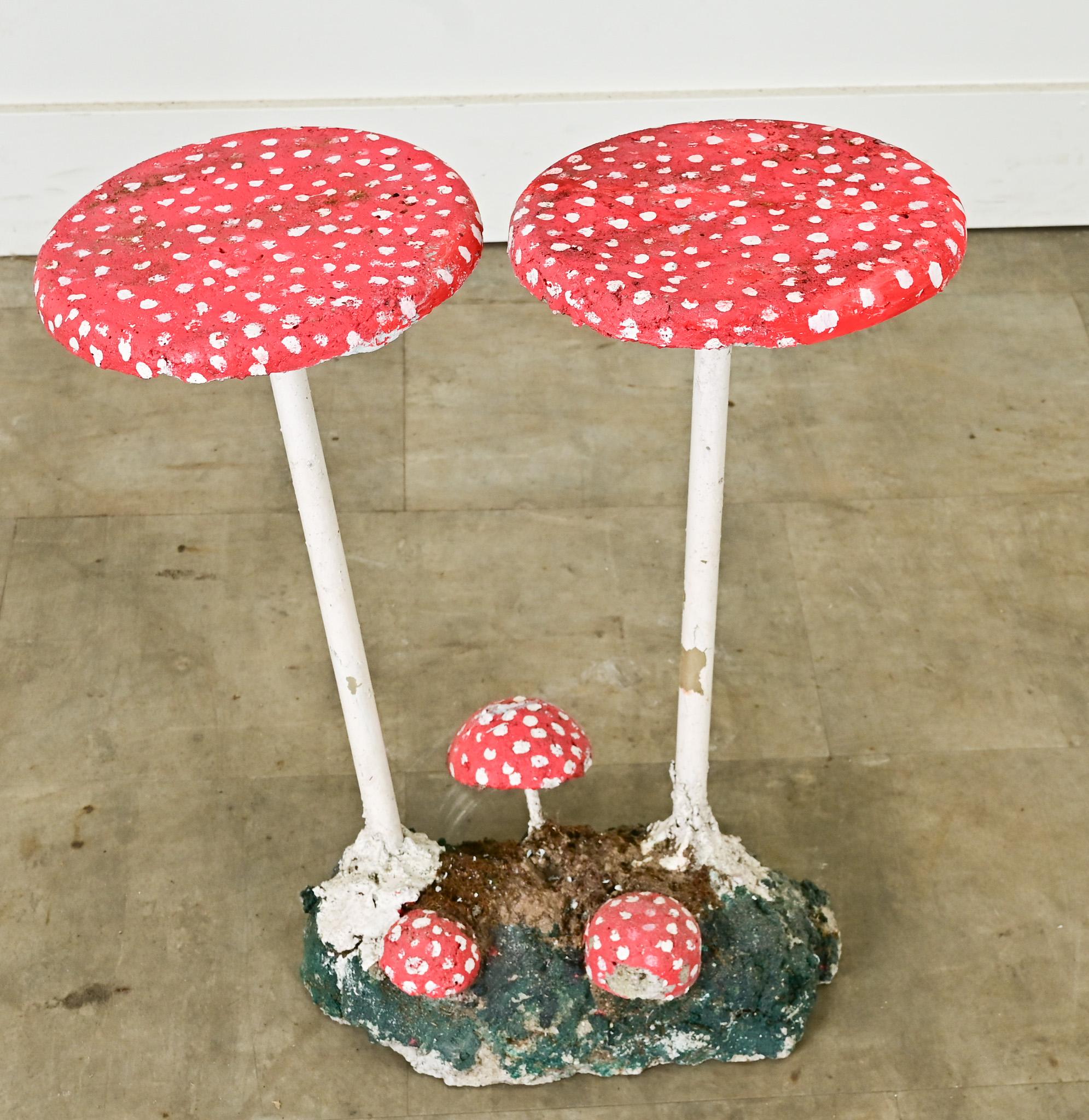Reconstituted Stone & Iron Garden Mushrooms 1