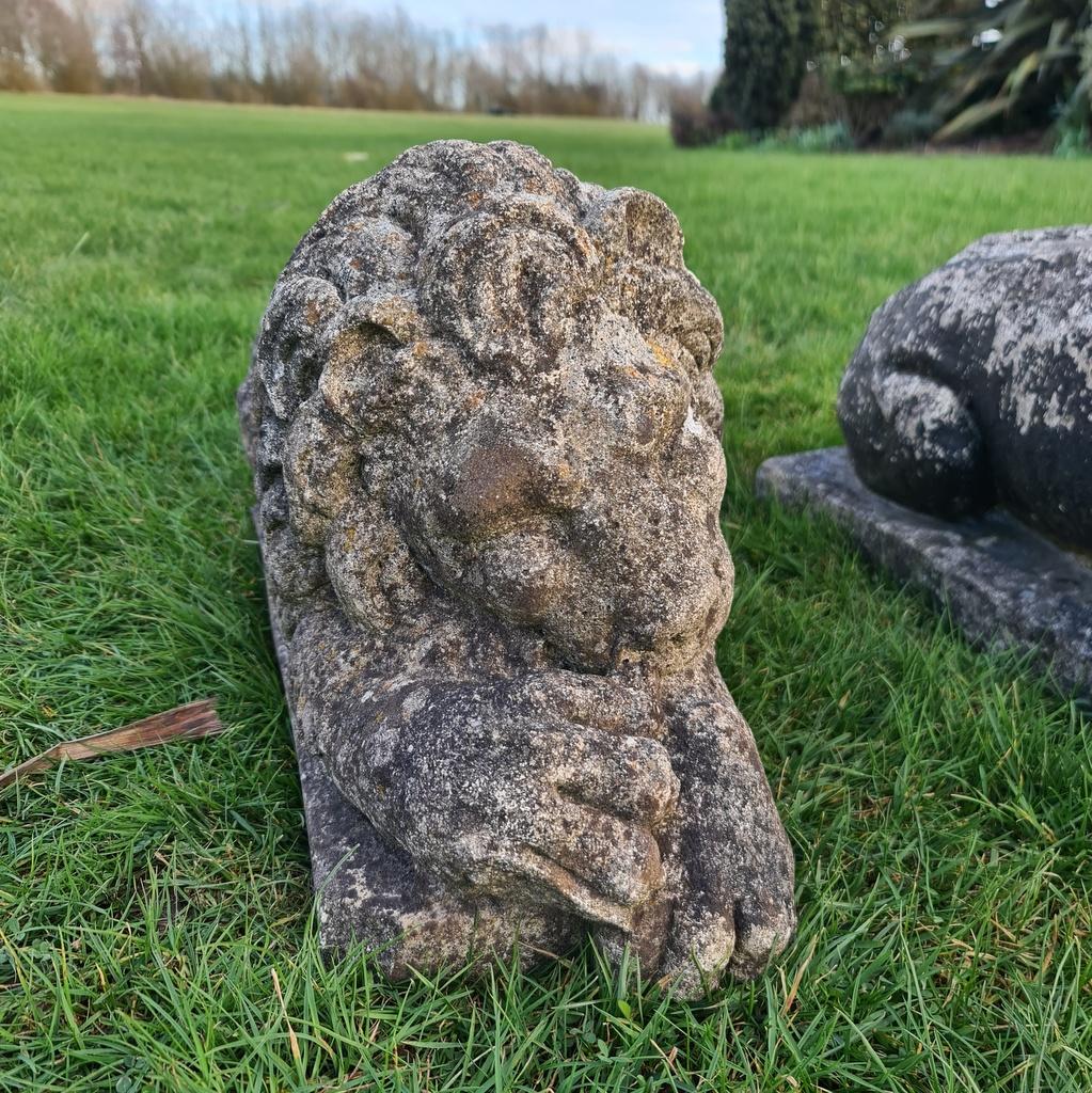 English Reconstituted Stone Lions
