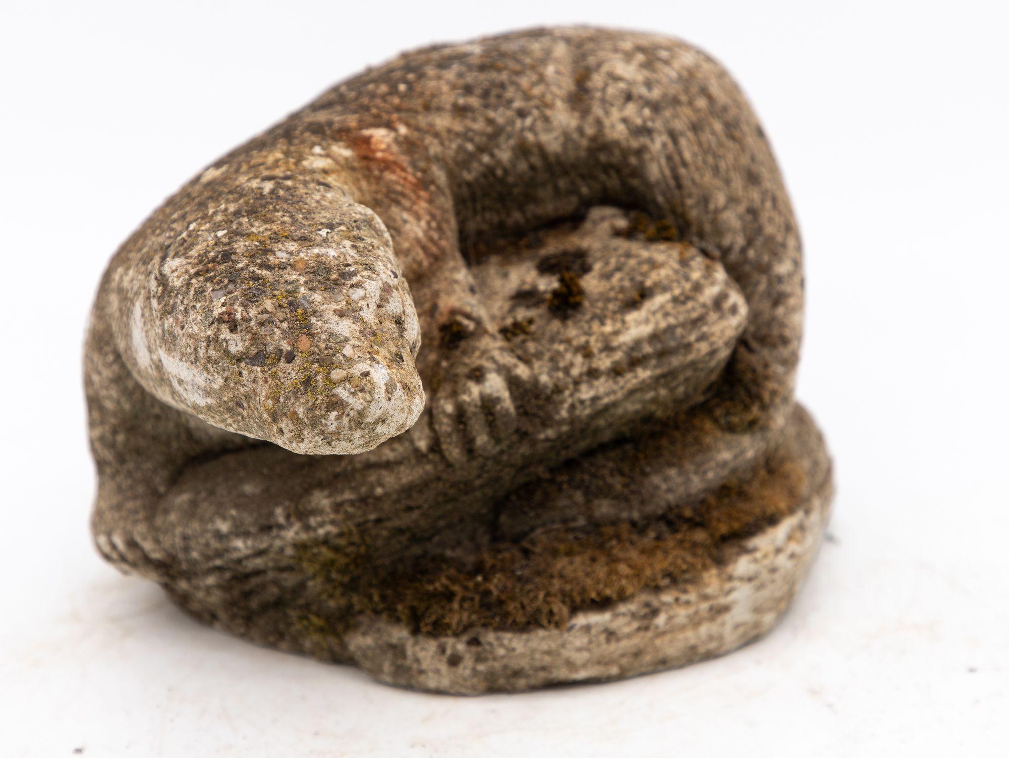 Concrete Reconstituted Stone Otter Garden Ornament, French Mid 20th C. For Sale
