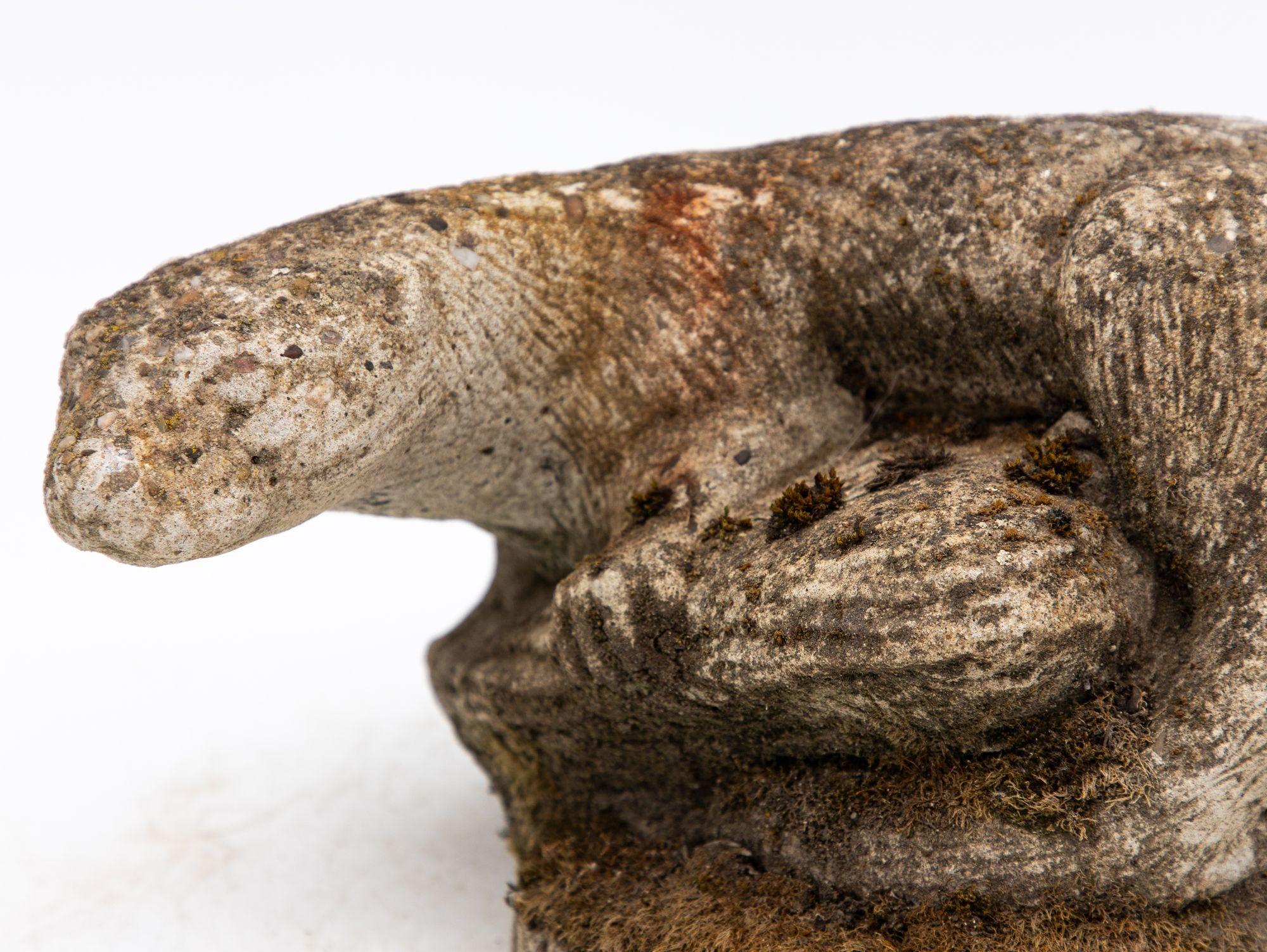 Reconstituted Stone Otter Garden Ornament, French Mid 20th C. For Sale 1