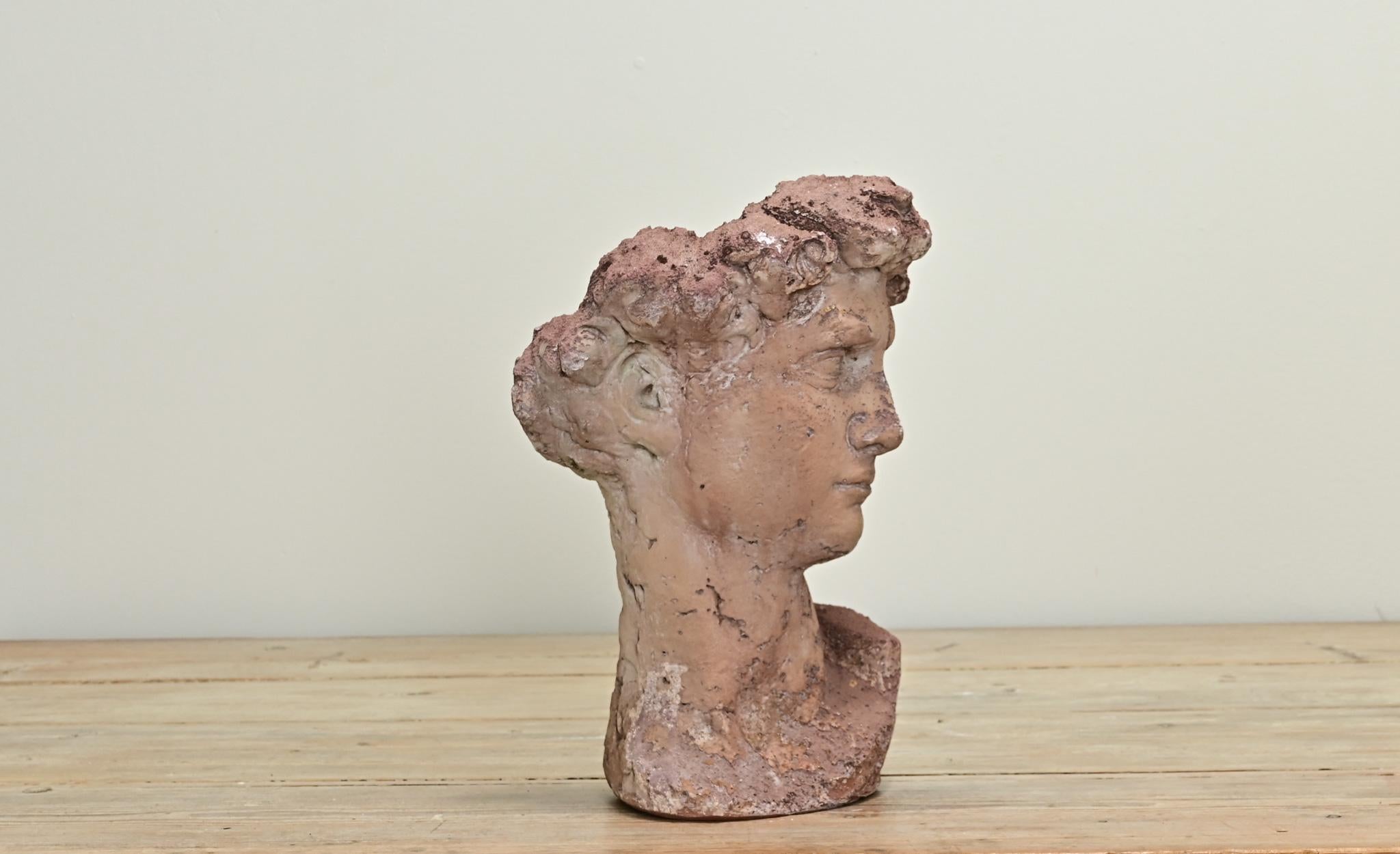20th Century Reconstituted Stone Sculpture of a Man For Sale