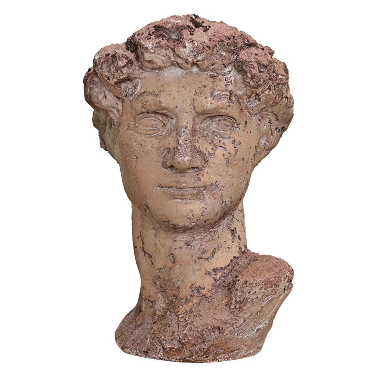 Reconstituted Stone Sculpture of a Man For Sale