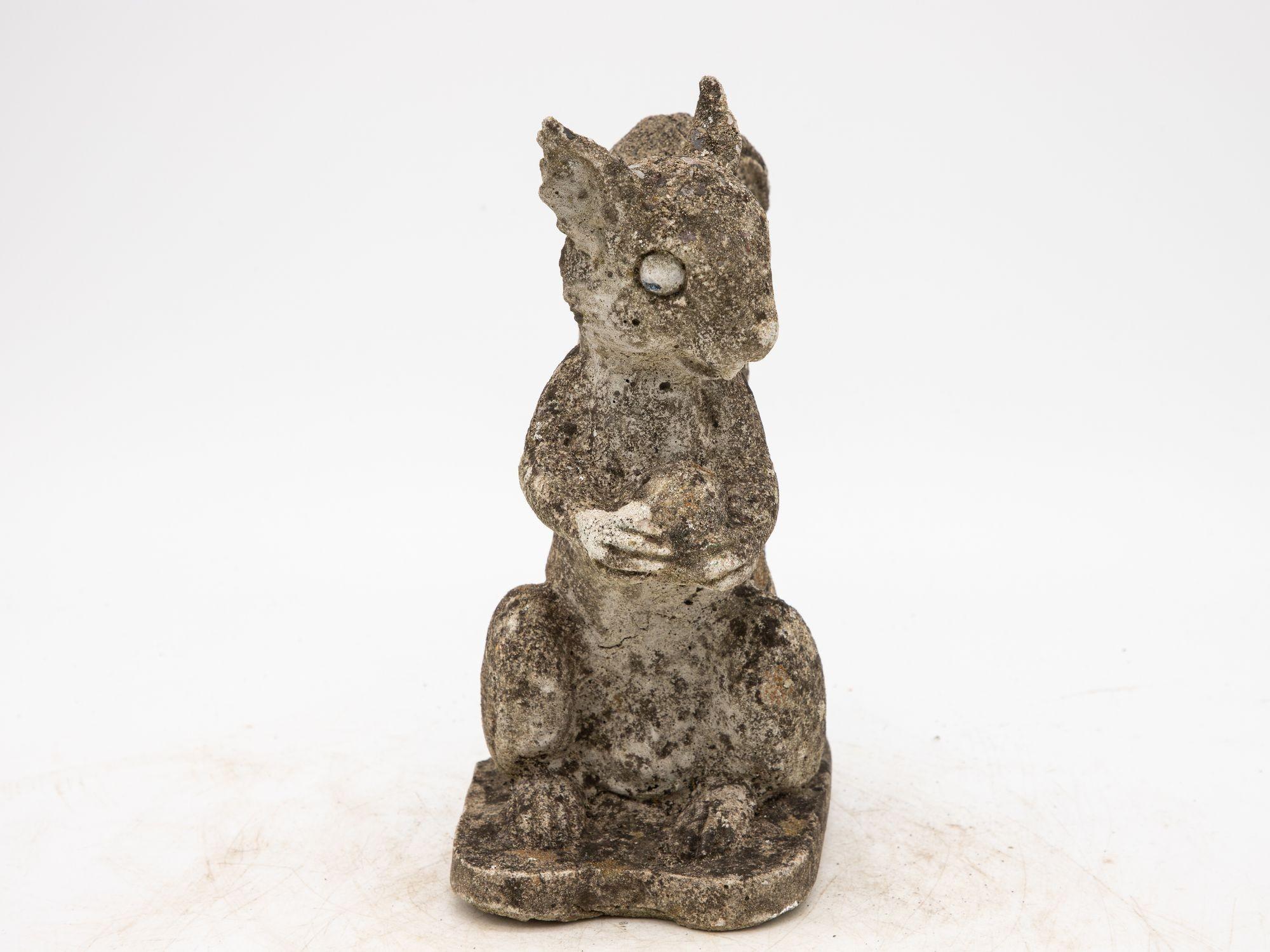 English Reconstituted Stone Squirrel Garden Ornament, 20th Century For Sale