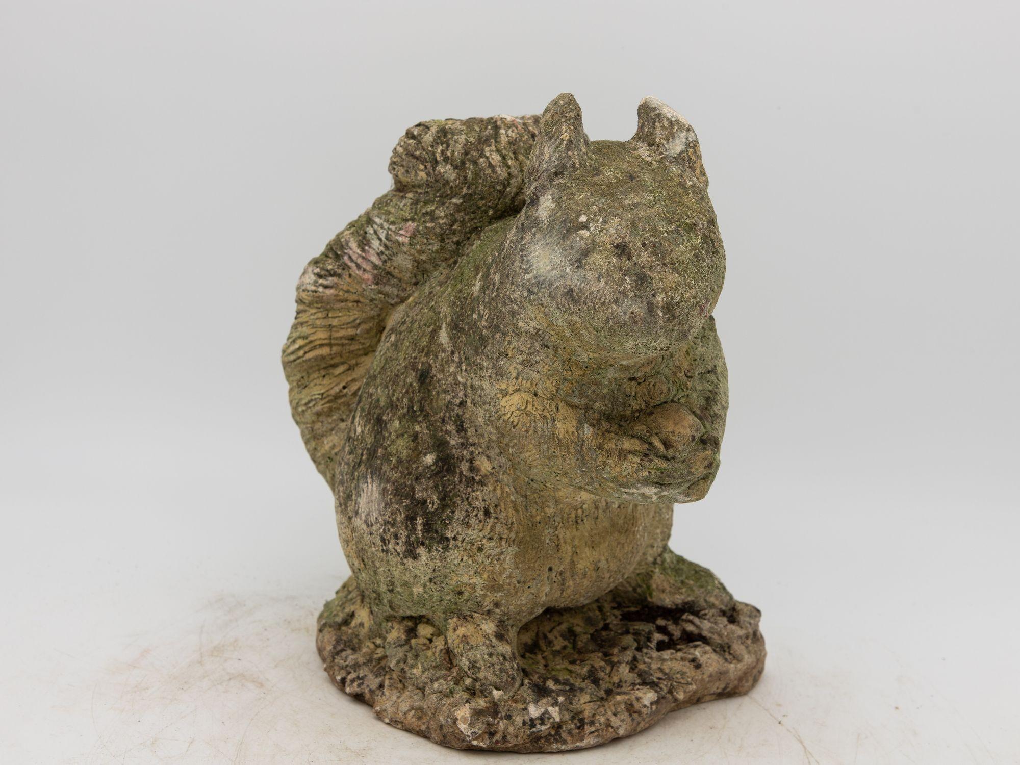 Country Reconstituted Stone Squirrel Garden Ornament, 20th Century For Sale