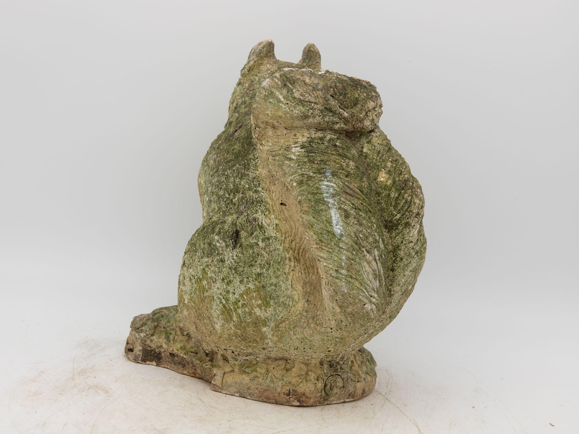 Reconstituted Stone Squirrel Garden Ornament, 20th Century For Sale 1