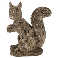 Vintage Reconstituted Stone Squirrel Garden Ornament, 20th Century