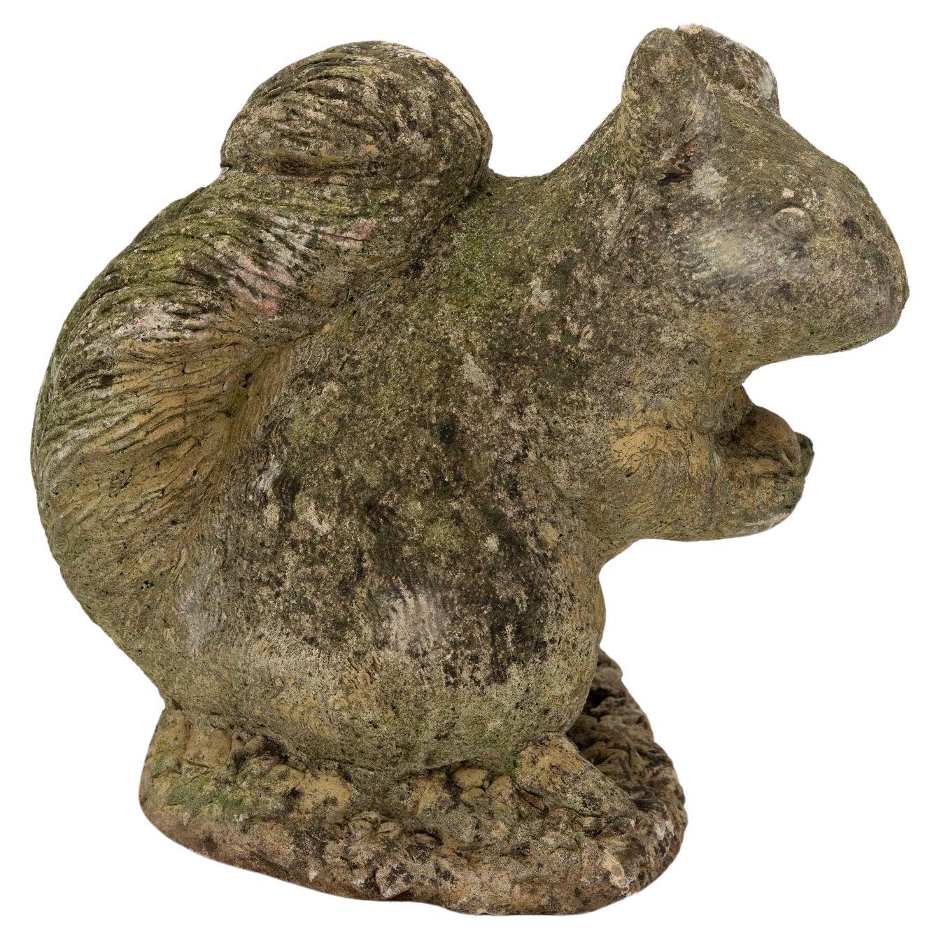 Reconstituted Stone Squirrel Garden Ornament, 20th Century For Sale