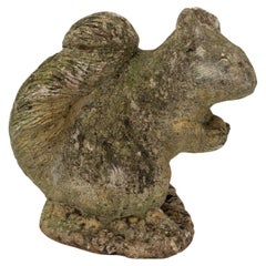 Used Reconstituted Stone Squirrel Garden Ornament, 20th Century