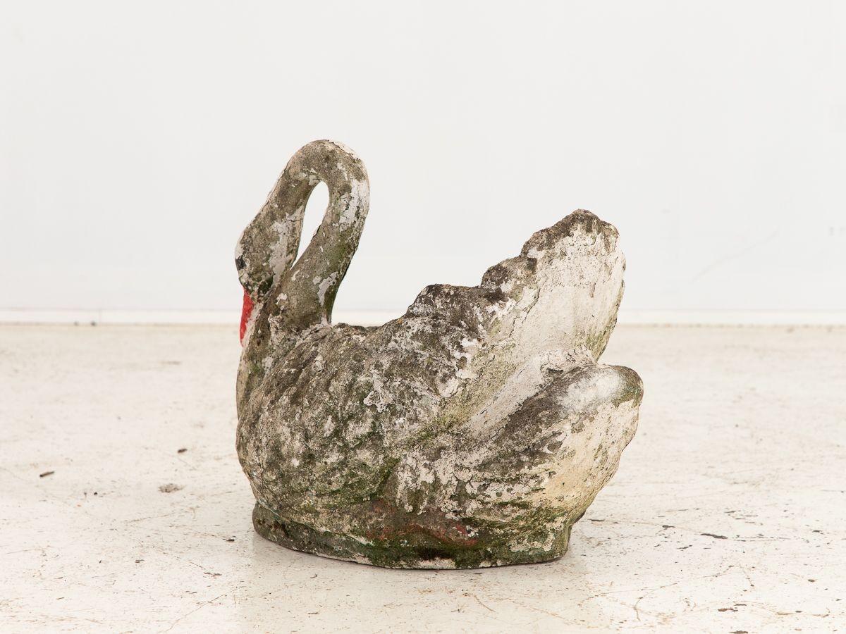 Concrete Reconstituted Stone Swan Planter, English, Early 20th Century